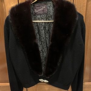 Black mink sweater jacket